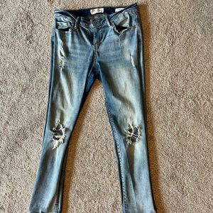 Jessica Simpson Forever Rolled Ankle Skinny Size 29 Distressed Light Denim Wash